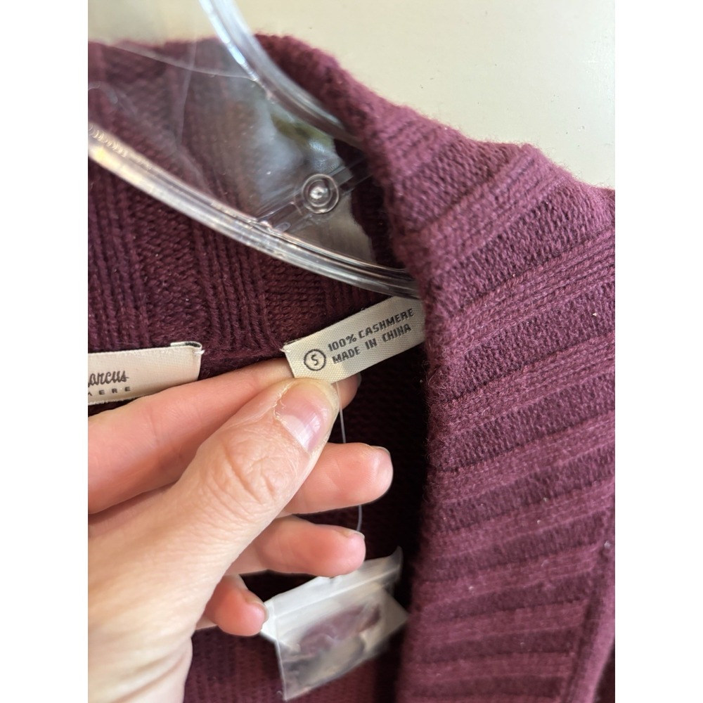 Neiman Marcus‎ Cashmere Full Length Purple Button Up Cardigan Duster Knit Small - Picture 3 of 10